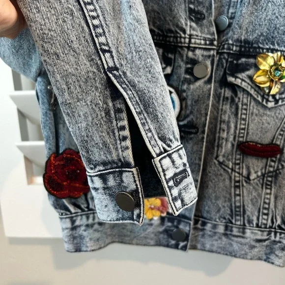 ALICE + OLIVIA EMBELLISHED DENIM JACKET SZ XS - Picture 8 of 13
